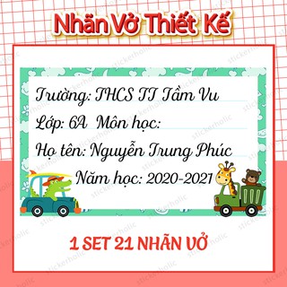 Sticker Nhãn In Tên Bé - dán dụng cụ đồ dùng học tập cho học sinh - in tên bé theo yêu cầu - giá rẻ nhất