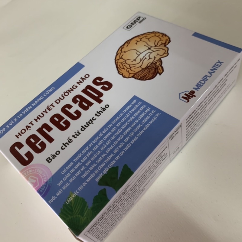 HOẠT HUYẾT DƯỠNG NÃO - Suy giảm trí nhớ, đau đầu, thiếu máu, sạm da - Cerecaps