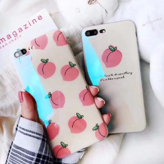 Ốp lưng quả đào bằng nhựa mềm dễ thương cho iPhone XS Max XR XS X 6 6S 7 8 Plus