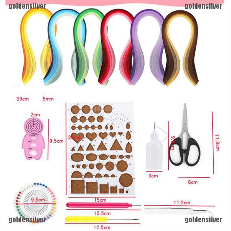 Set 14 Tờ Giấy Quilling 6 Màu Gradient 600 Dải