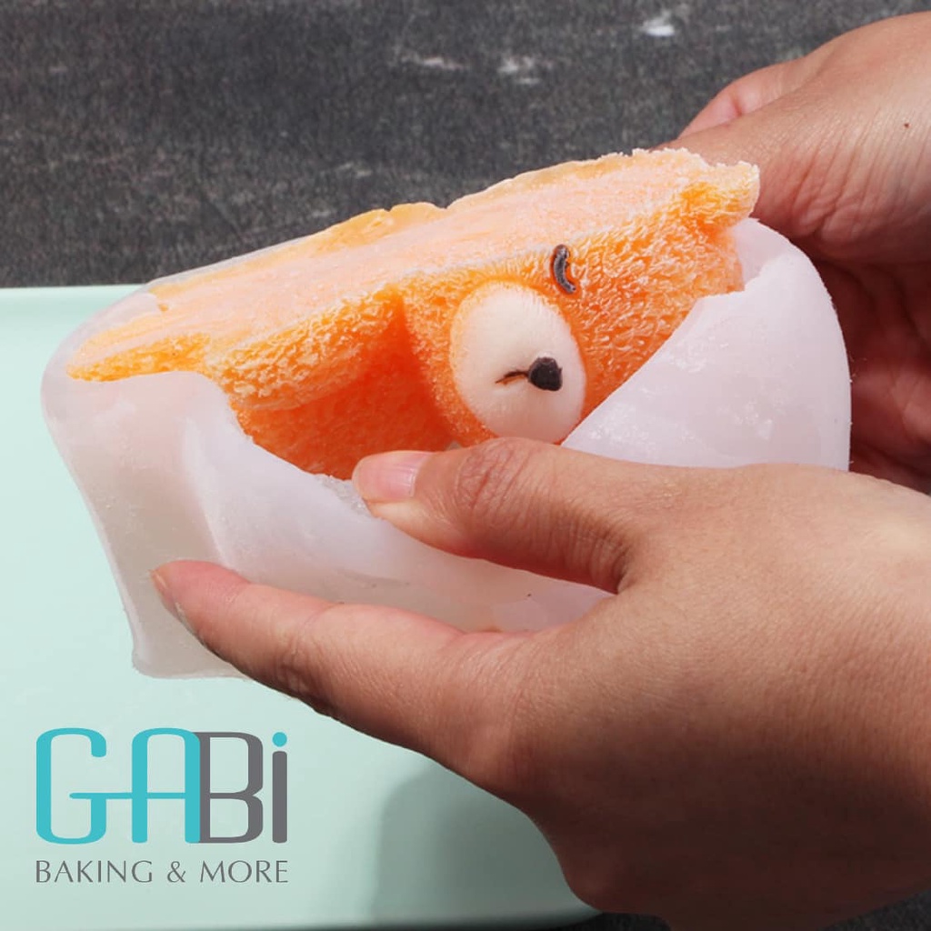 Khuôn silicon 4D hình gấu nằm ngủ