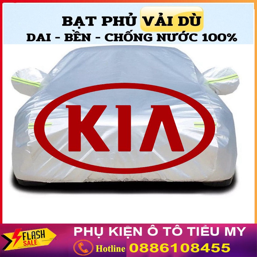 Bạt Phủ Ô Tô Vải Dù Kia Morning, Soluto, Cerato, Seltos, K3, Rondo, Optima, Sorento, Sedona chống nóng, chống nước