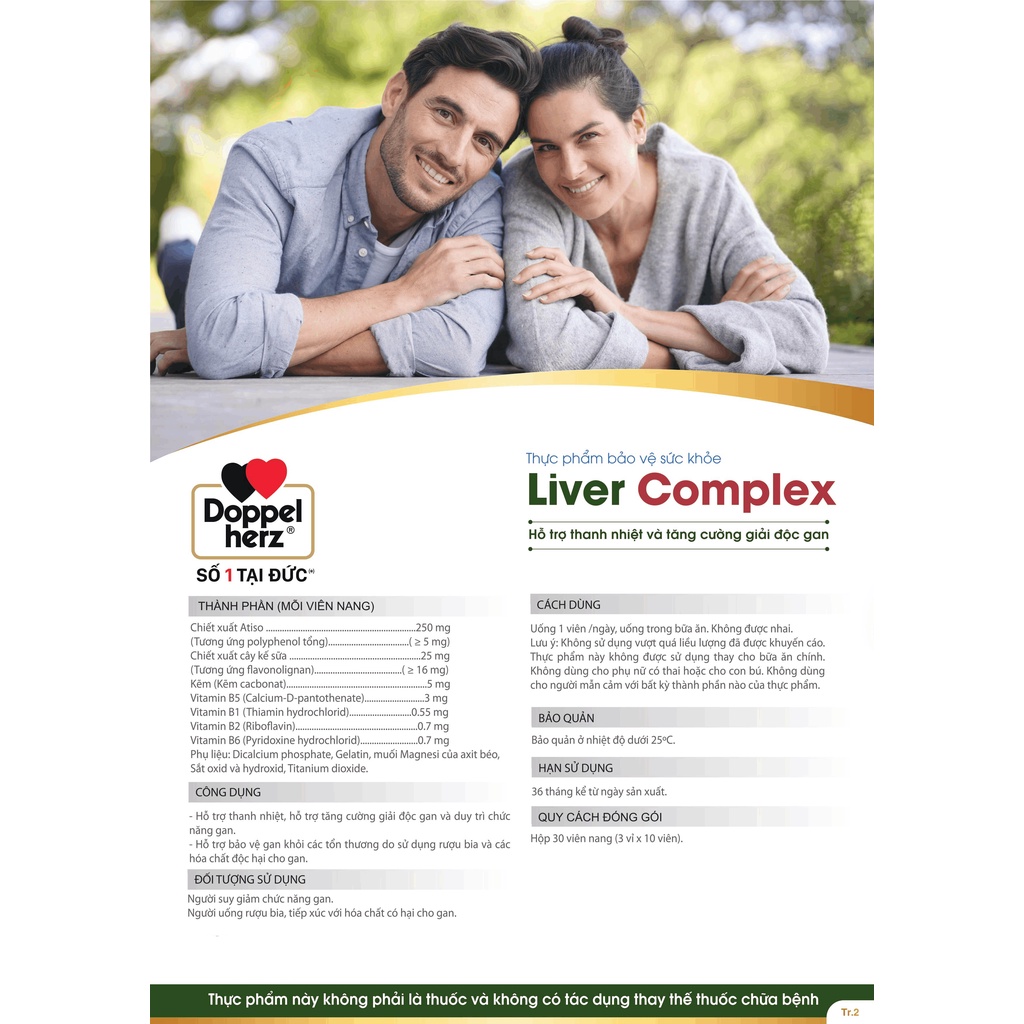 [TPCN Nhập Khẩu] Viên uống hỗ trợ giải độc gan, hạ men gan Doppelherz Aktiv Liver Complex (Hộp 30 viên)