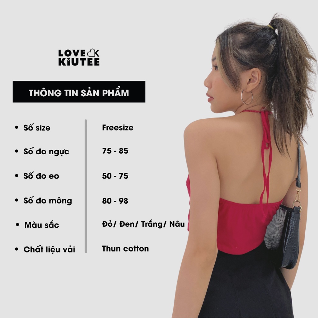 Áo ngắn kiểu cột cổ tam giác My Kind Of tie Halter Top nhiều màu LOVEKIUTEE