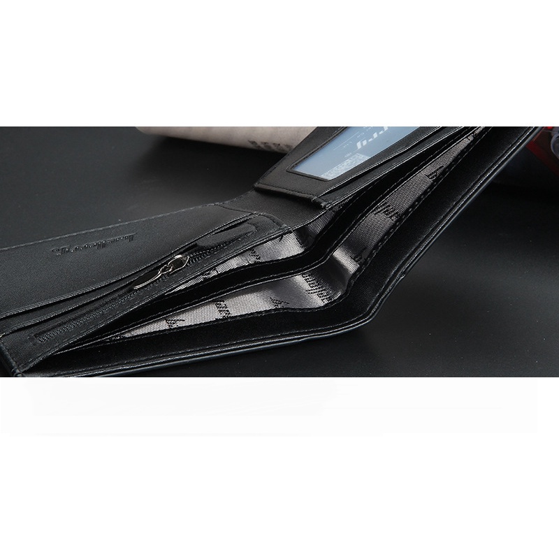 Bóp ví da nam Baellerry cao cấp kiểu dáng ví ngang dập nổi  nhiều ngăn đựng thẻ giấy tờ