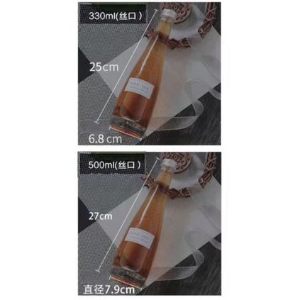 Chai thủy tinh dáng bầu giọt nước đáy dày( 330ml/500ml)