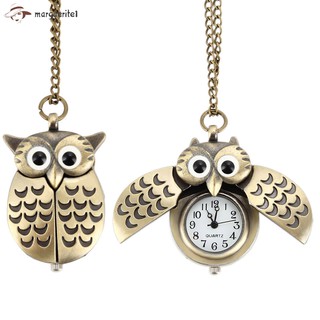 Đồng hồ quả quýt chạm khắc hình cú mèo phong cách vintage