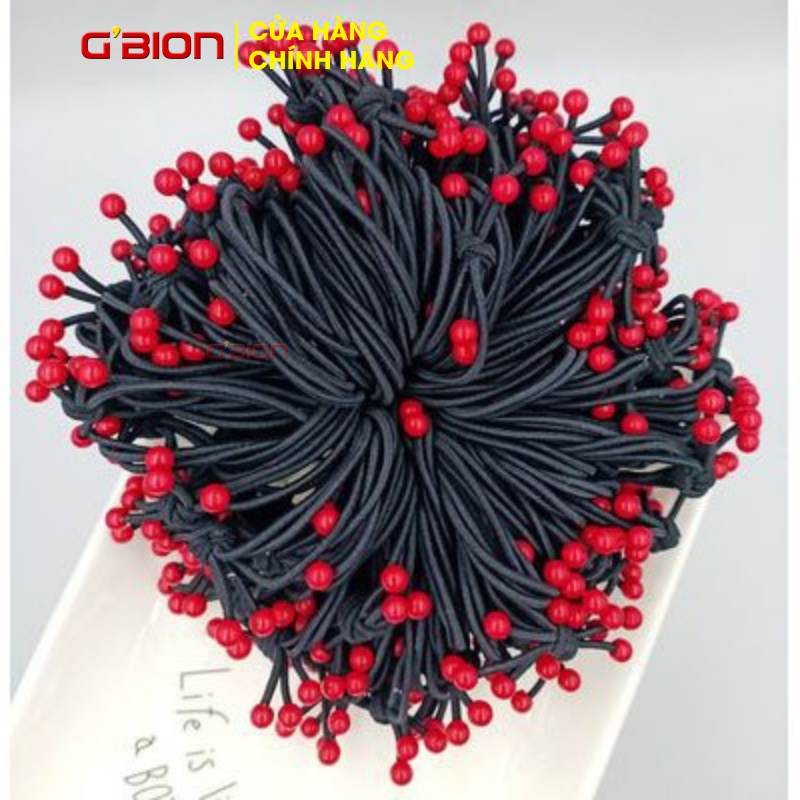 Sỉ 100 dây cột tóc tua rua, quả chery 3 chấm dễ thương style hàn quốc - giá sỉ