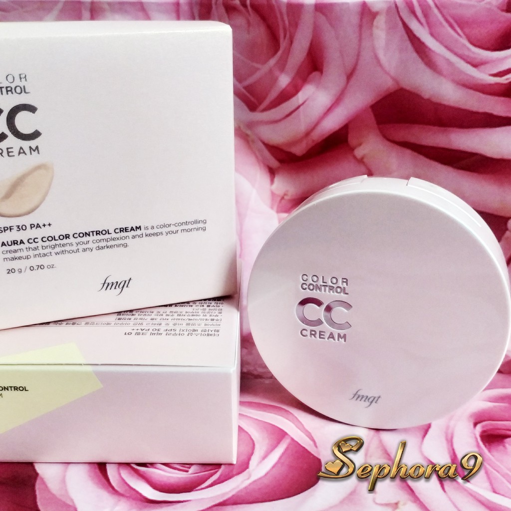 Kem nền TFS Color Control Aura CC Cream The Face Shop SPF30 PA++ mỏng mịn và chống nắng tốt