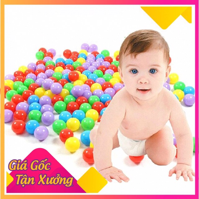 Bóng nhựa mền túi 100 bóng cho bé