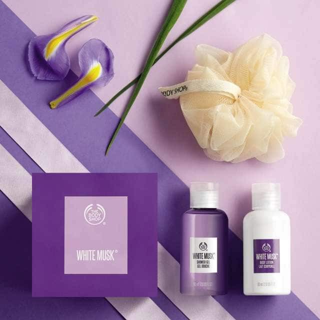 Set Sữa tắm + Dưỡng Thể The Body Shop White musk treats _hàng chính hãng authentic Anh