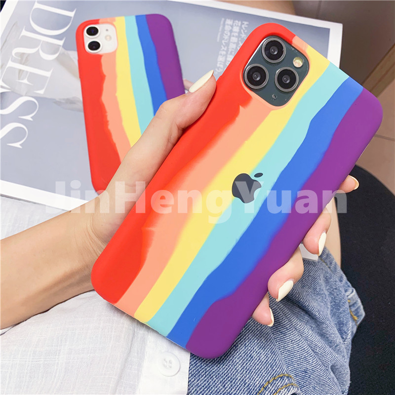 Ốp lưng mềm màu cầu vồng chống rơi cho IPhone 11 12 Pro Max Mini X XS Max XR 6S 7 6 8 Plus SE2 | WebRaoVat - webraovat.net.vn