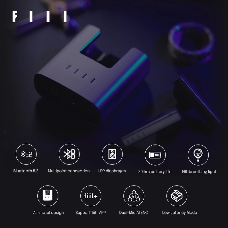 Tai nghe true wireless FIIL CC Nano earbuds | Micro kép ENC chống ồn | intelliGo AI | FIIL APP BT 5.2 | BH 12 Tháng
