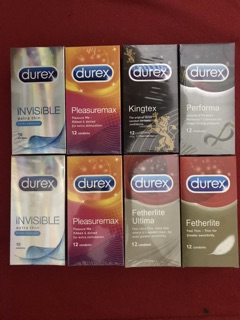 Combo 8 hộp Bao cao su Durex (Invisible, Performa, Pleasuremax, Utima) - 96 cái