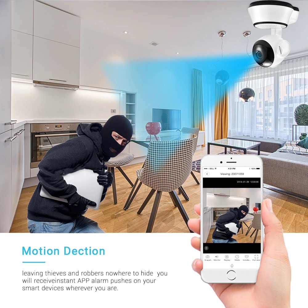Camera xoay 360 độ Đàm thoại 2 chiều tiện lợi kết nối wifi đơn giản  Chống trộm  Camera wifi V380 pro  Bảo hành 12