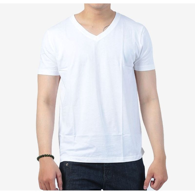 Áo lót thun nam trắng cổ tim | BigBuy360 - bigbuy360.vn