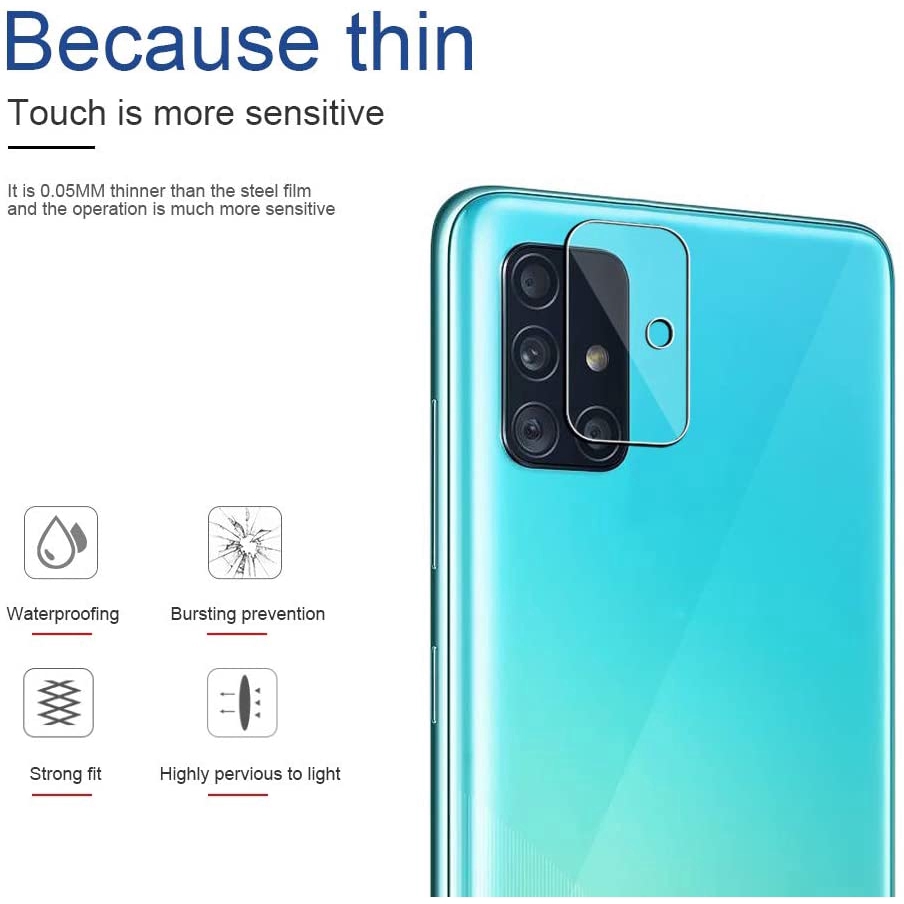 Kính Cường Lực Bảo Vệ Ống Kính Máy Ảnh Cho Samsung  Galaxy A03 A12 A02s M52 M32 M51 M31 M31s A51 A71 A21s A31 A11 A01 Core 4G 5G