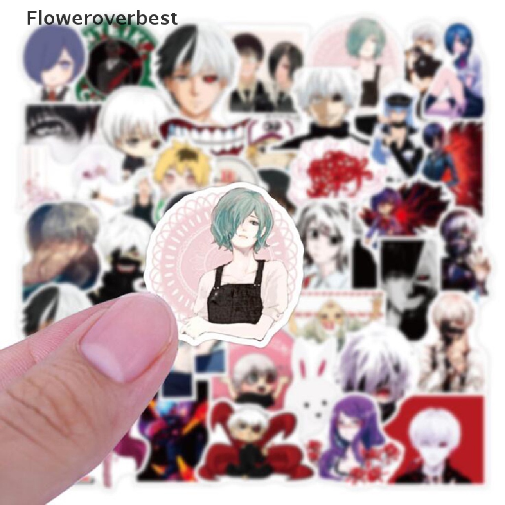 Bộ 51 miếng dán trang trí xe hơi/ xe máy/ xe scooter họa tiết hoạt hình Tokyo Ghoul độc đáo