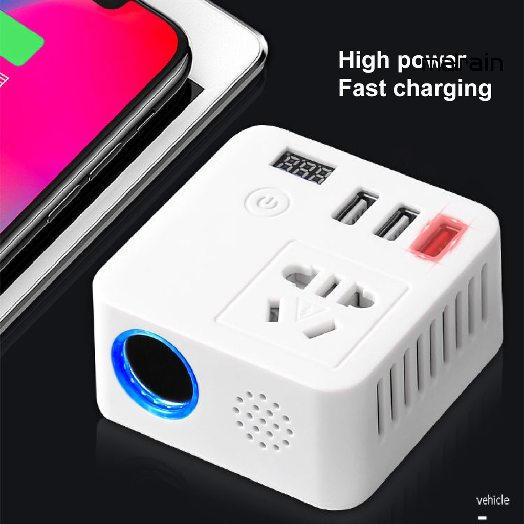 Bộ Chuyển Đổi Nguồn Điện 150W 12V Sang 220V Cho Xe Hơi Điện Thoại