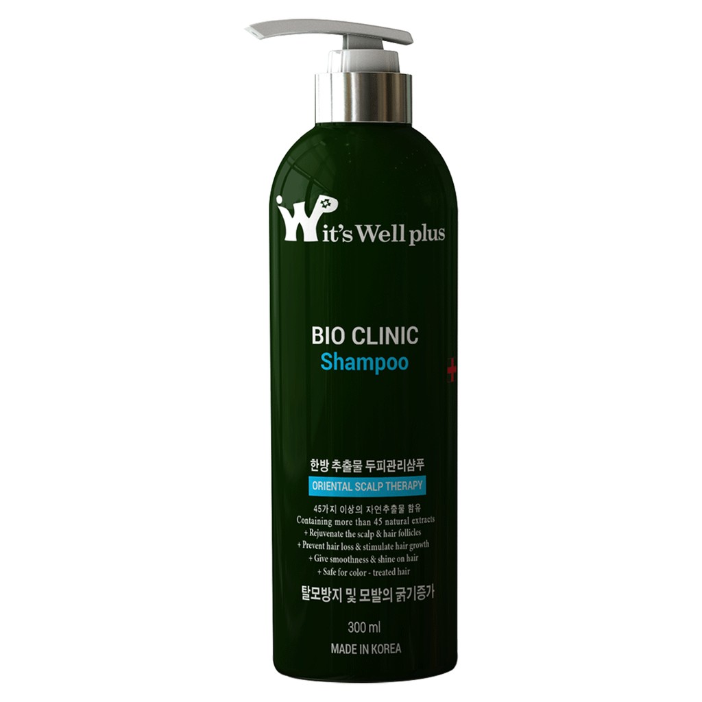 Dầu gội ngăn rụng tóc, phục hồi tóc hư tổn it's Well plus Bio Clinic Shampoo 380ml