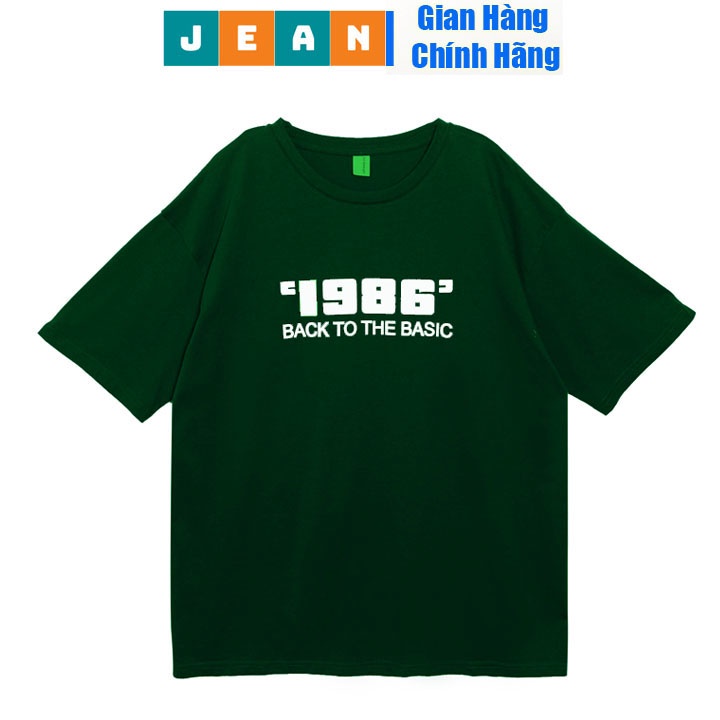 Áo Thun UNISEX, Áo Thun Xanh Lá 1986 Cổ Tròn Vải Cotton Mát Co Giãn Jean Store Mẫu Mới 2022