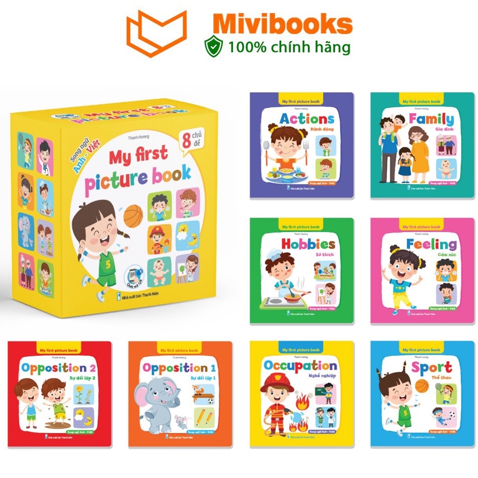Sách - Thư viện hình ảnh đầu tiên cho bé song ngữ Anh Việt bìa cứng - My first picture book (bộ 8 cuốn có file nghe))