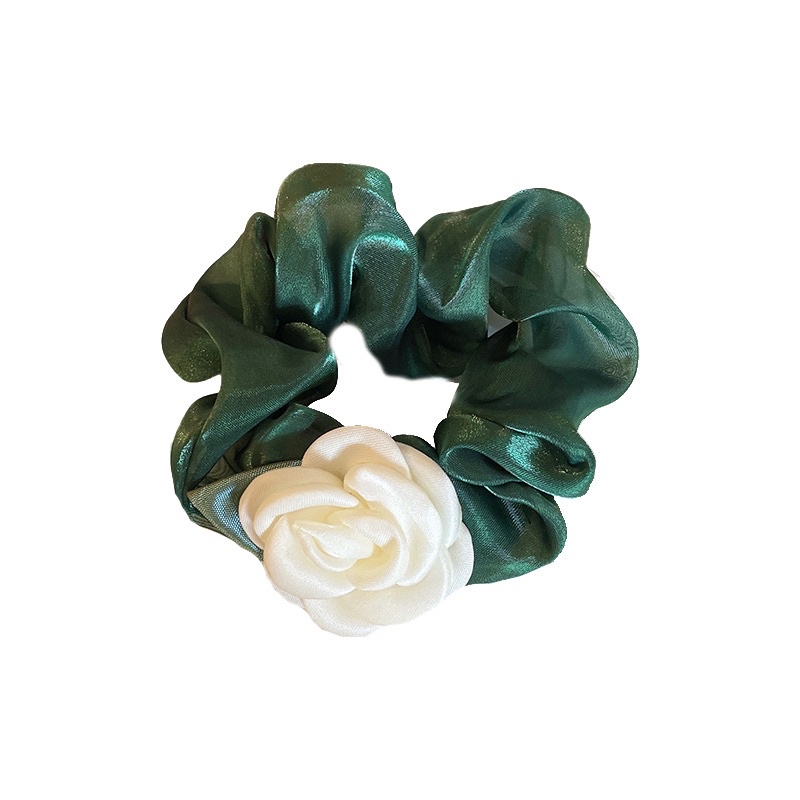 Dây buộc tóc hình hoa trà kiểu retro Pháp dây cột tóc đuôi ngựa nữ tính ngọt ngào