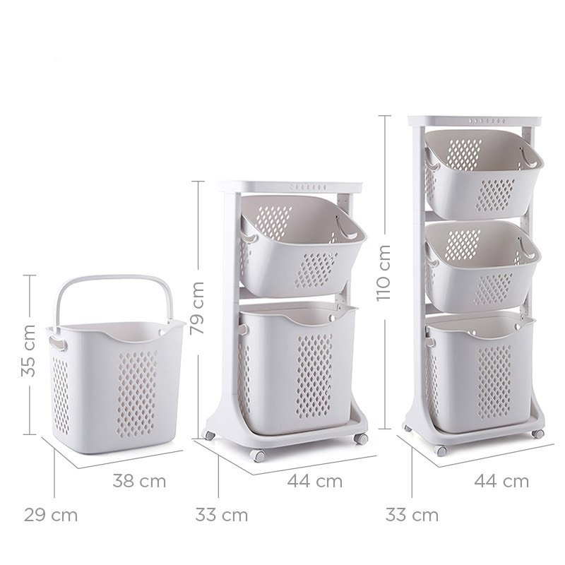 Kệ đa năng 3 tầng có bánh xe việt nhật, đựng quần áo, đồ dùng cho mẹ và bé kệ đựng đồ đa năng