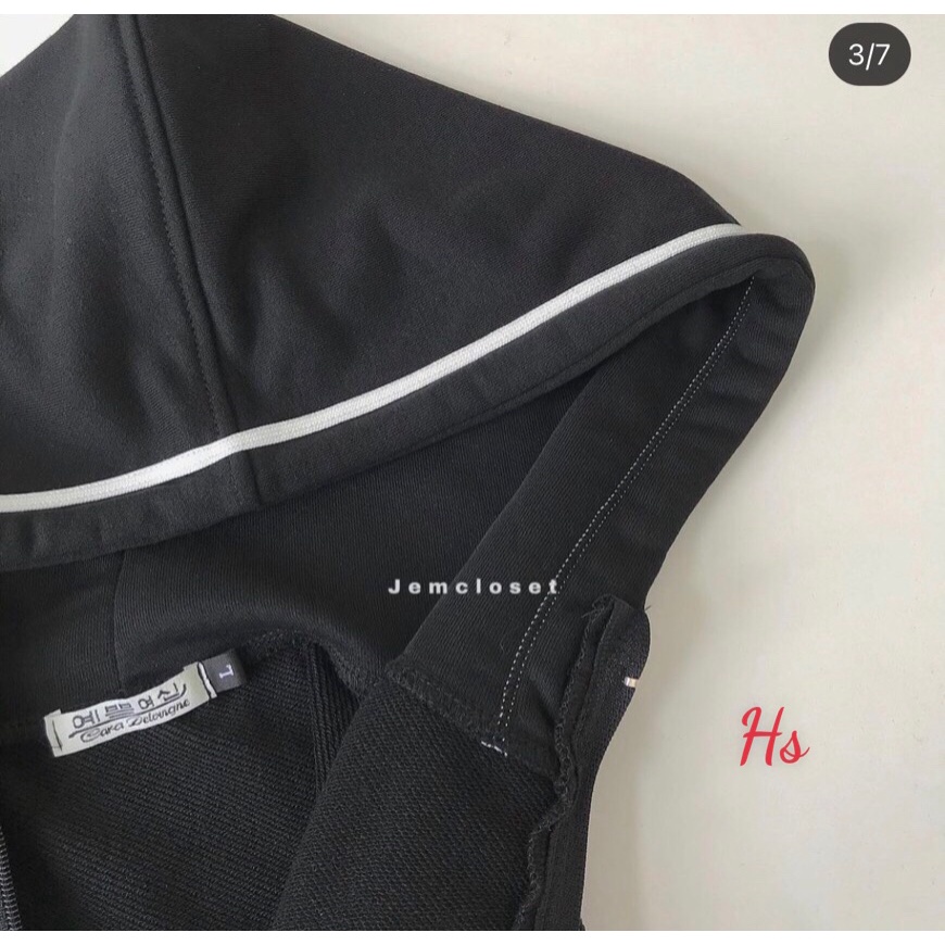 Áo Khoác Hoodie Zipper Kẻ Viền Túi Nữ, Áo nỉ dài tay form rộng dáng suông, thiết kế chạy viền - Mã 462 -TVM STORE | BigBuy360 - bigbuy360.vn