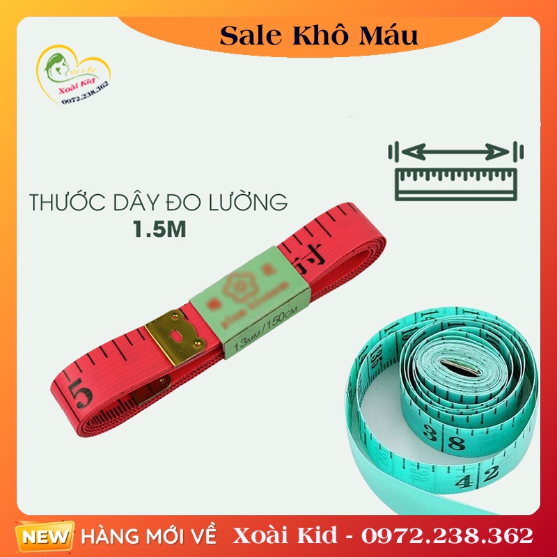 Y.Thước dây đo 150cm - Thước dây may đồ, đo eo đầu bọc sắt - 1 chiếc
