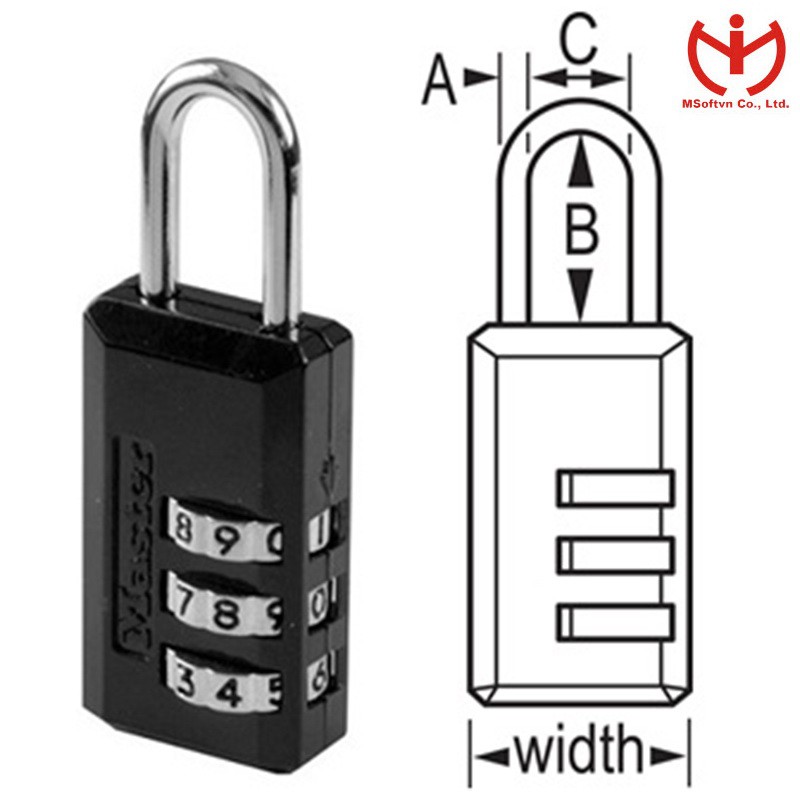 [Hỏa tốc HCM] Ổ khóa số vali Master Lock 646 EURD - MSOFT