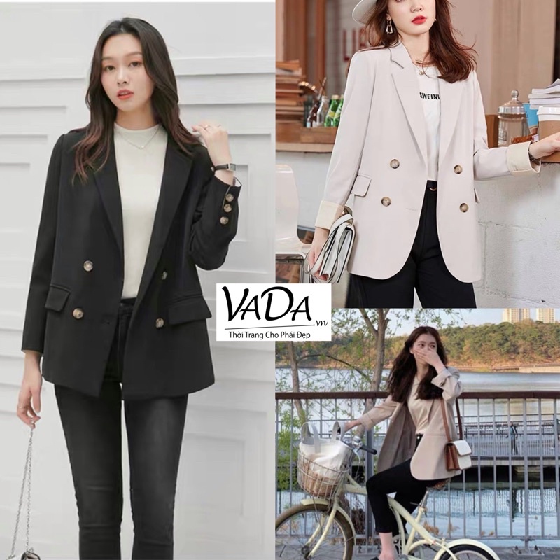 Áo khoác blazer Nữ From Rộng tay dài, nút bọc đi dự tiệc, dạo phố đi chơi, quẩy bar sang chảnh-  VADA - A268
