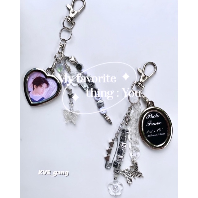 Keyring, móc khoá handmade kèm khung ảnh keyring dùng trang trí balo, binder... siêu xinh🤍🤍