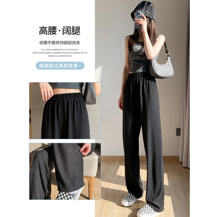 Quần ống rộng Lưng Cao Thời Trang Hàn Quốc Cho Nữ