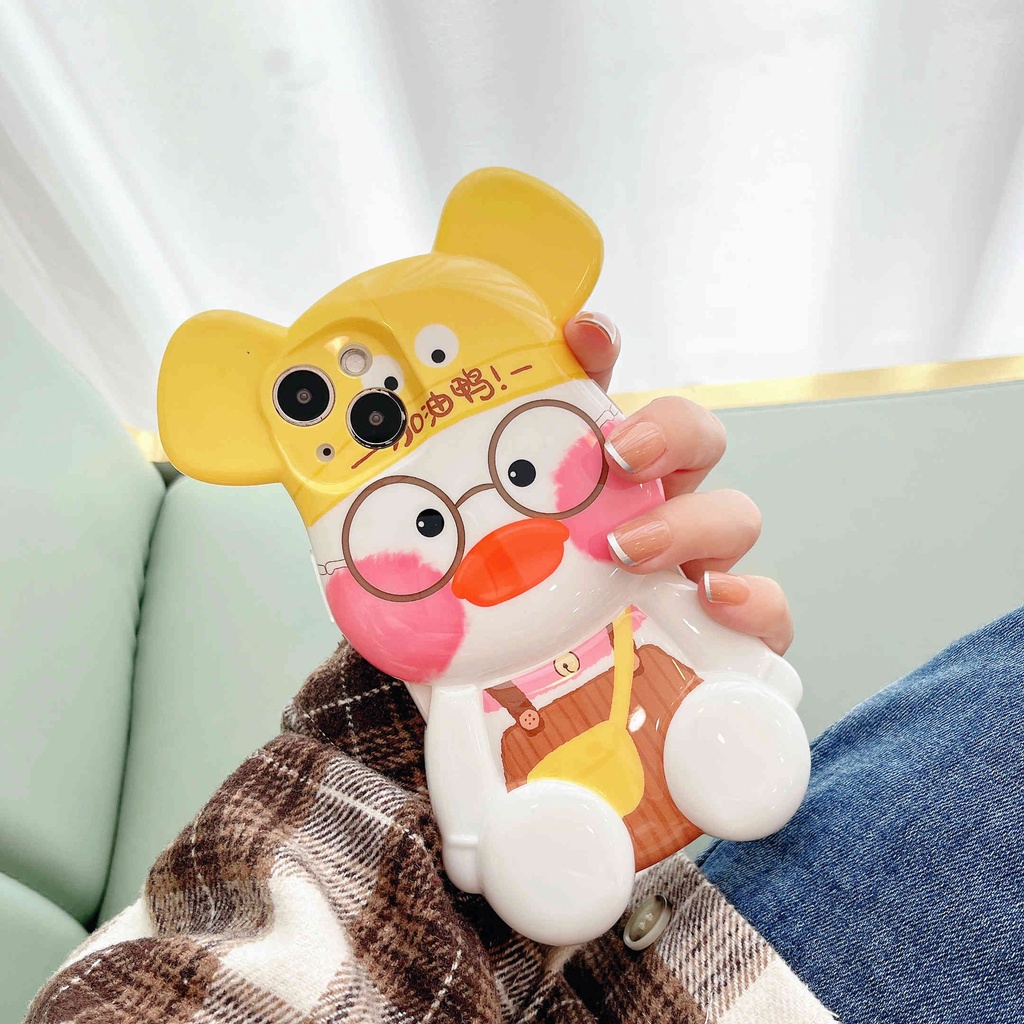 Ốp Điện Thoại Hình Gấu / Vịt 3D Dễ Thương Cho IPhone14Pro Max 12 Pro Max