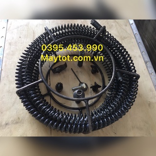 Dây thông cống lò xo phi 16 (dài 15m,1 bộ đầu thông, 1 đầu kết nối máy khoan)