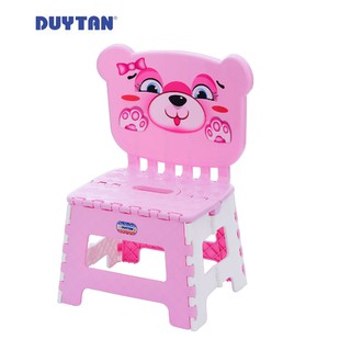 GHẾ NHỰA DỰA XẾP DUY TÂN HÌNH THÚ MÀU HỒNG -THƯƠNG HIỆU DUY TÂN