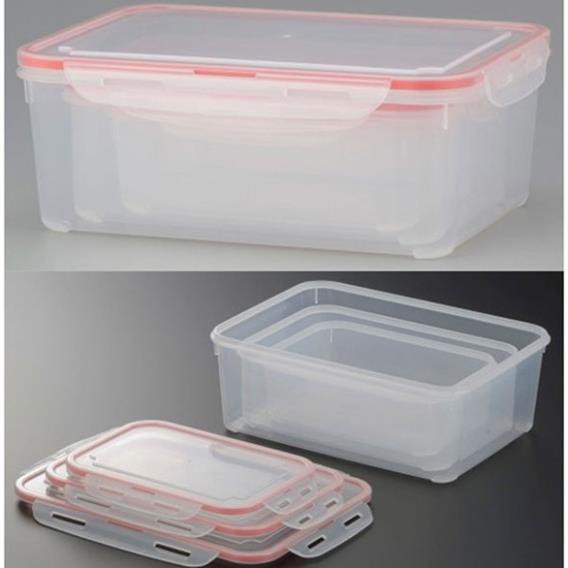 Hộp nhựa nắp silicon 700ml Inomata CHÍNH HÃNG sử dụng an toàn trong tủ lạnh, tủ đông và lò vi sóng.