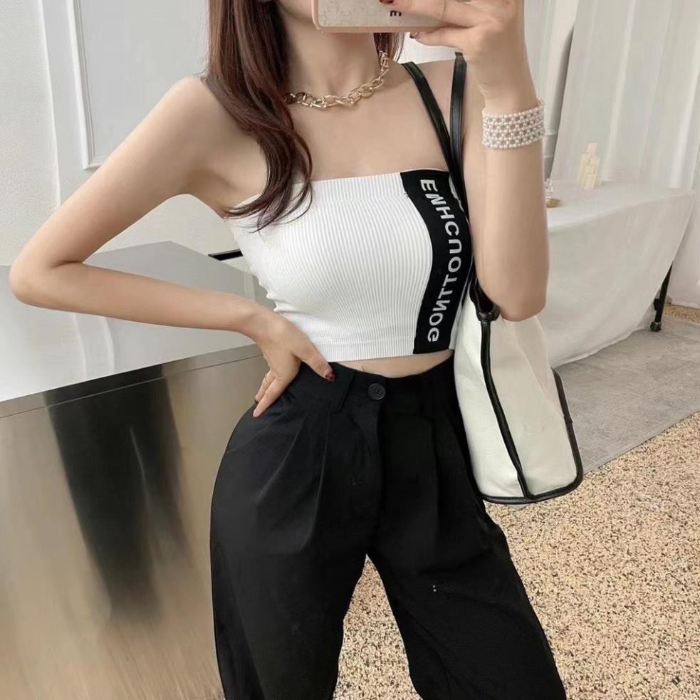 Áo Croptop Không Dây - Áo Bra Không Dây đệm mút mỏng Len Tăm Ôm Body Sexy B1998