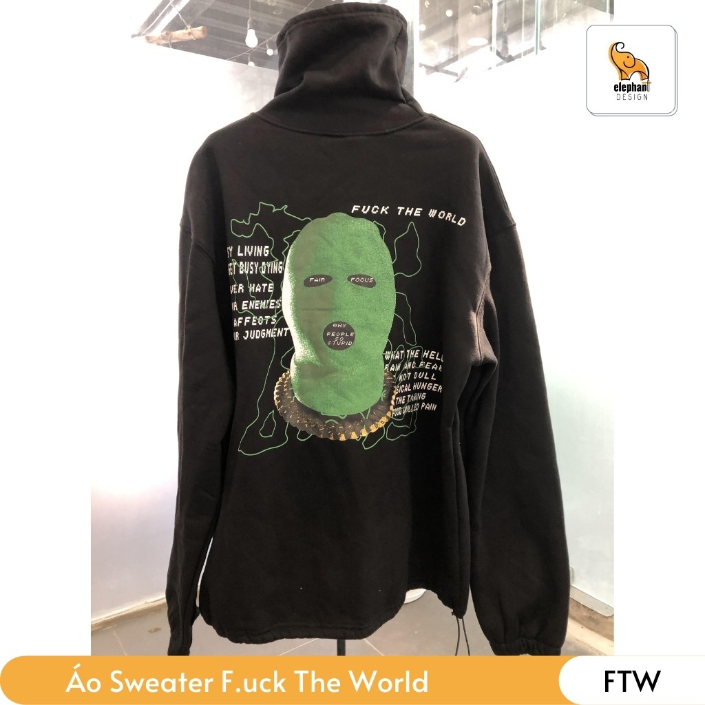 Áo Hoodie Không Mũ FAIR FOCUS FTW | Hàng Cáo Cấp Chất Liệu Nỉ Giày, Dáng Unisex Cá Tính Phù Hợp Cho Cả Nam Và Nữ | BigBuy360 - bigbuy360.vn