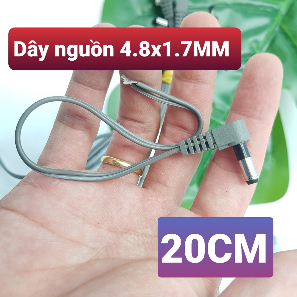 Dây Nguồn DC4.8x1.7MM Chân Cong Dài 20CM Giắc 4.8