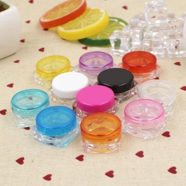 Hủ Đựng Kem ❤ SIÊU RẺ ❤ Hũ nhựa vuông 3g chiết kem , Hũ mỹ phẩm , phụ kiện du lịch