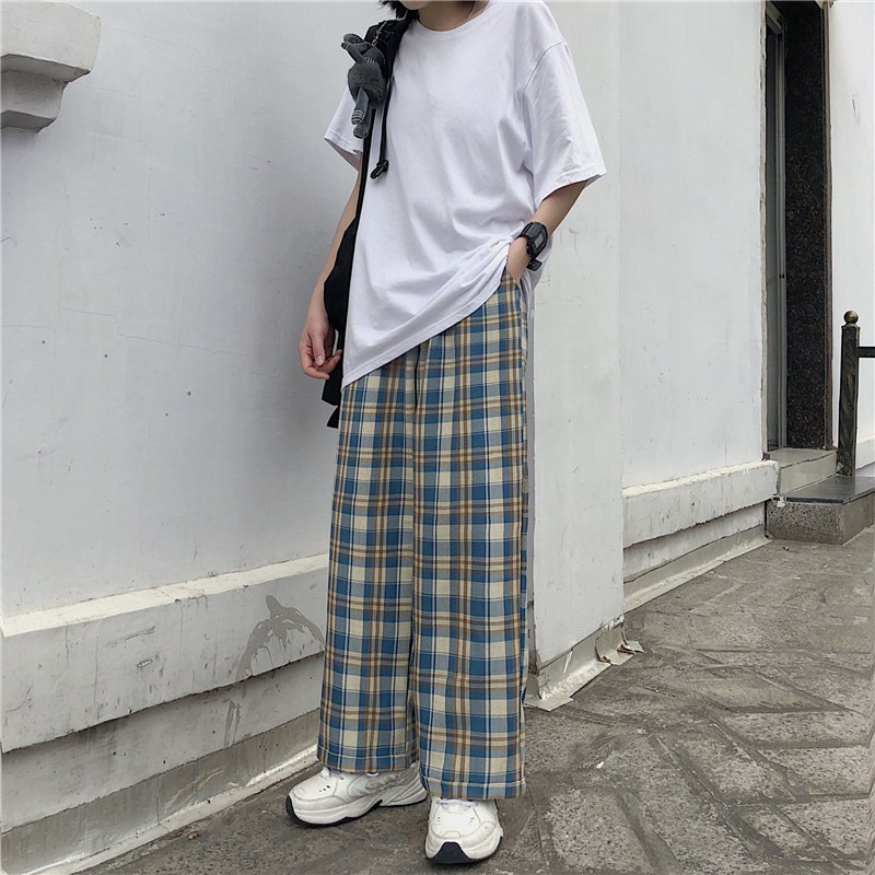 Quần ống rộng nữ ♥️ Quần caro lưng cao ♥️ Quần ống suông ♥️ Quần ulzzang, quần ống rộng - NhimShop | BigBuy360 - bigbuy360.vn