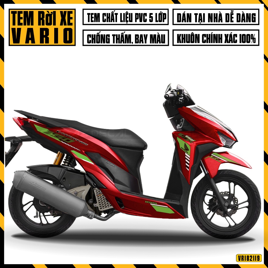 Tem Rời Vario/Click 150 Cách Điệu | VR182119 | Decal Chế Dán Xe Máy Vario Áp Dụng Nhiều Màu Xe Đỏ Đen Trắng