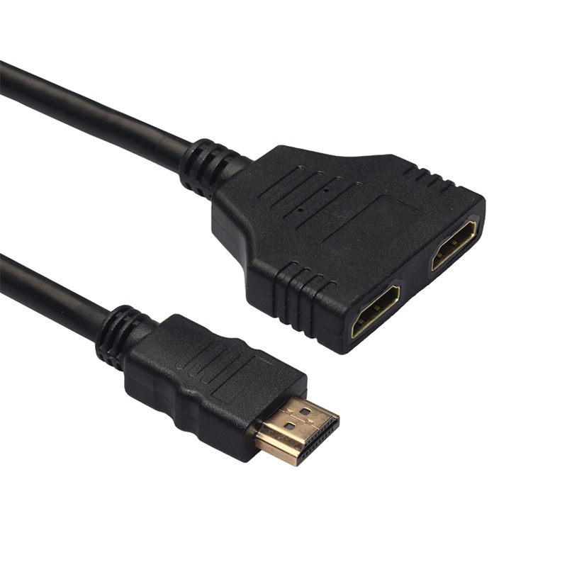 Splitter Cable 1 Male to Dual HDMI 2 Female Y Splitter HD LCD TV 30cm