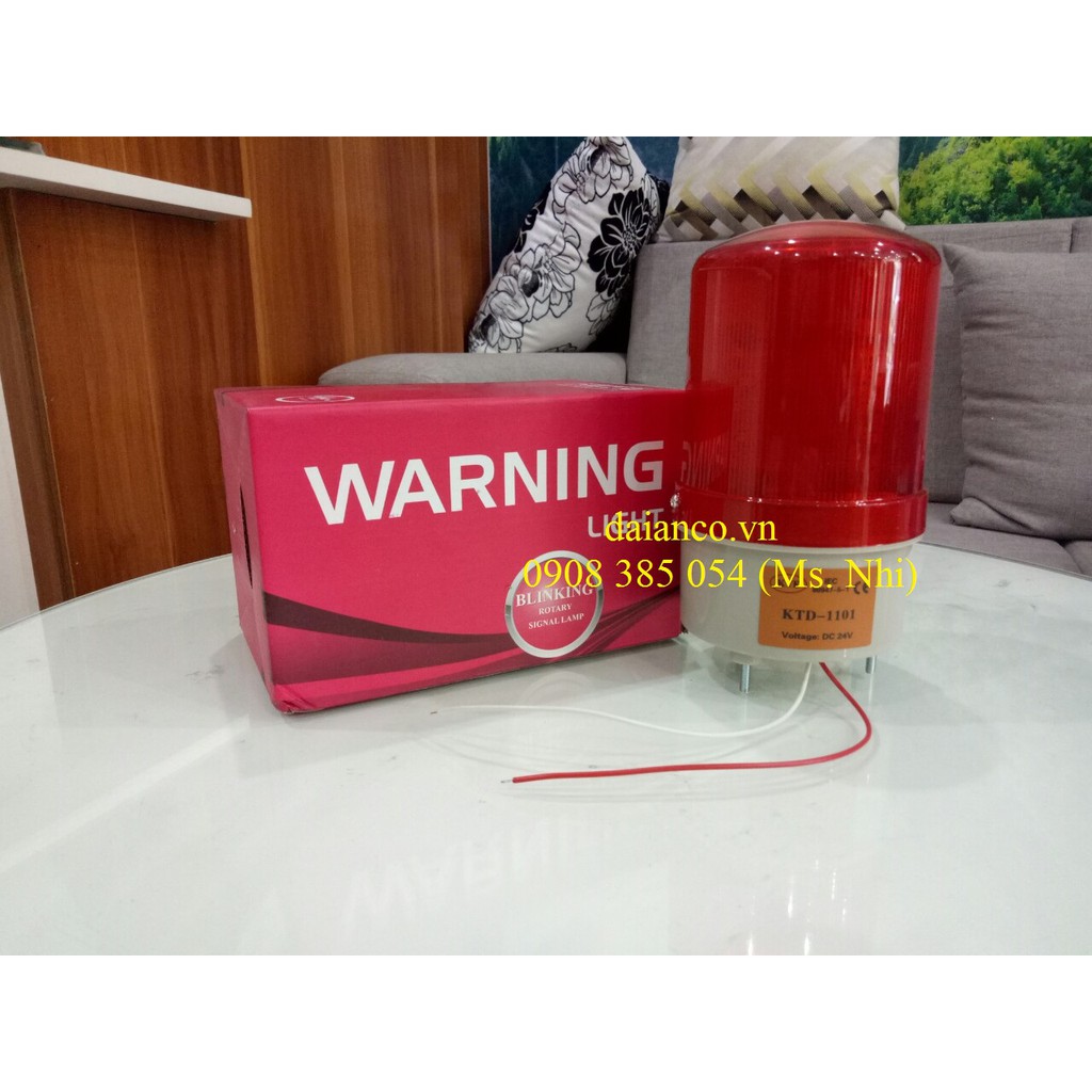 Đèn Xoay Báo Hiệu Không Còi Hú 24V - KTD - 1101- Hình thật, có sẵn