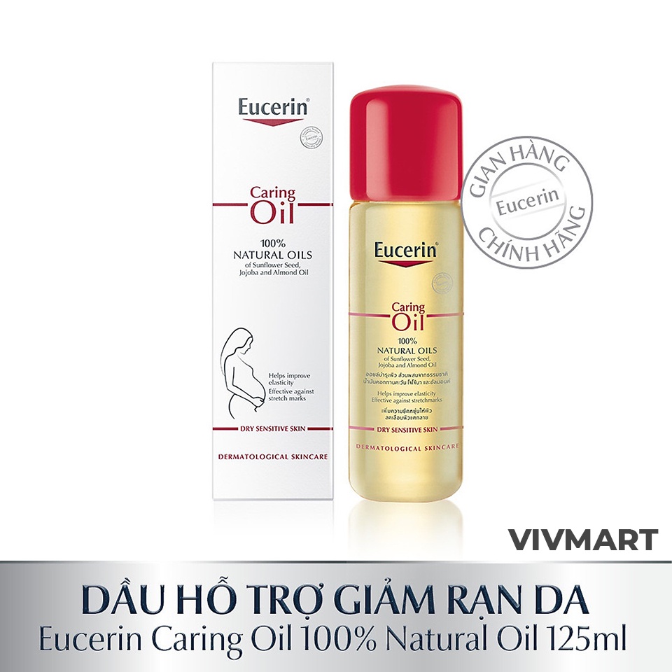 ✅ Dầu Giảm Rạn Da Giúp Da Săn Chắc Eucerin Caring Oil 100% Natural Oils 125ml