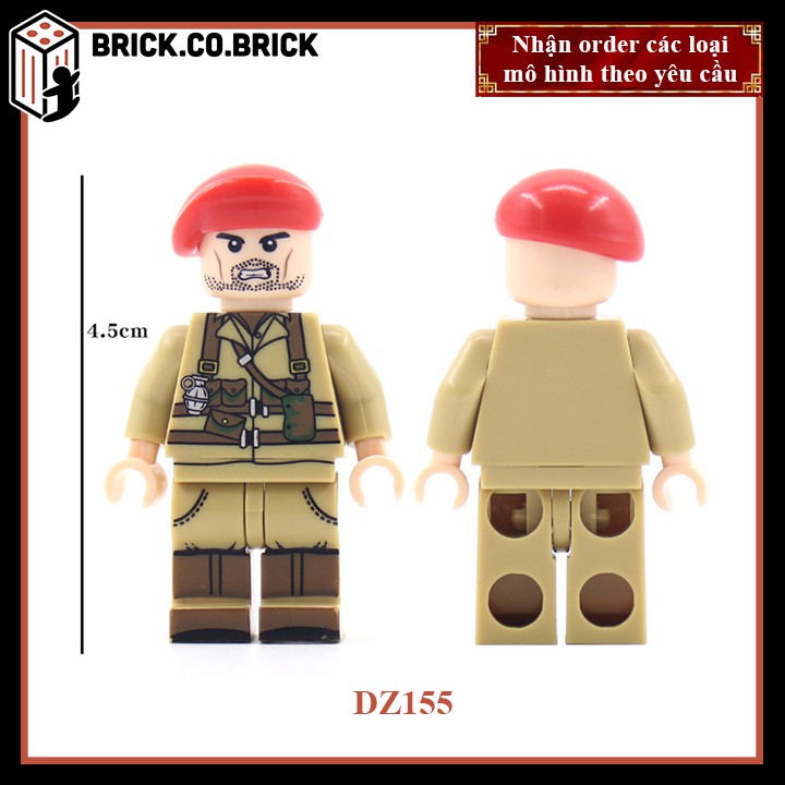 Phụ kiện MOC Army- Lính Anh - Đồ chơi lắp ráp minifig và non-lego mô hình sáng tạo trang trí quân đội- DZ155