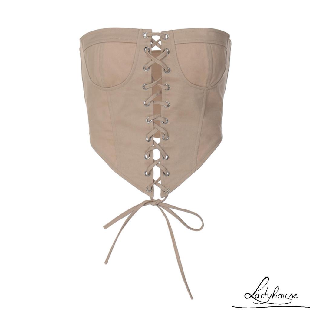 Áo Tank Top Ngắn Hai Dây Rút Gợi Cảm Cho Nữ