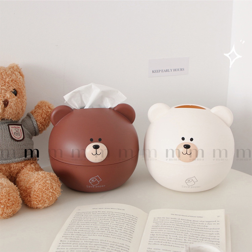 HỘP ĐỰNG KHĂN GIẤY HÌNH GẤU EMMO BEAR